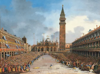 Der Doge im Pozzetto auf der Piazza San Marco